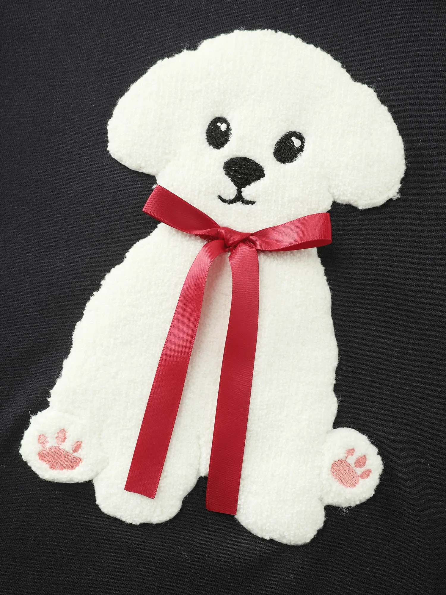 Puppy Embroidered Stretchy Contrast Hoodie sold by Bloomchic product image thumbnail 5