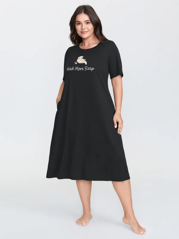 Ultra-Comfort Stretchy Otter Print Lounge Dress made by Bloomchic