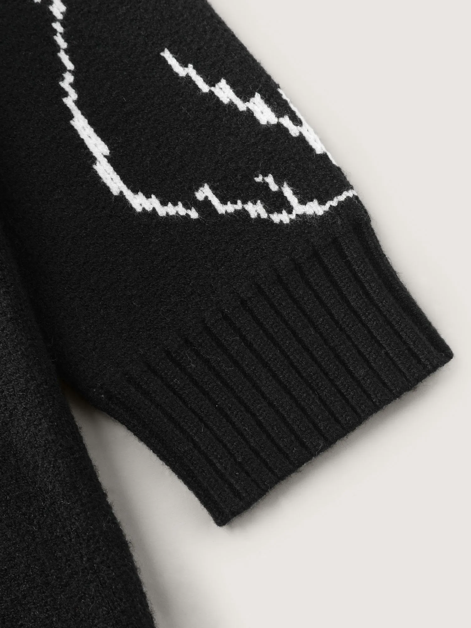 Cat Jacquard Pattern Drop Shoulder Pullover sold by Bloomchic product image thumbnail 5