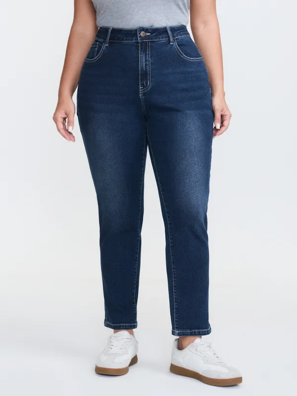 Stretchy Mid-Rise Skinny-Fit Jeans sold by Bloomchic