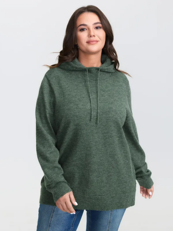 Hooded Turtleneck Plain Pullover sold by Bloomchic
