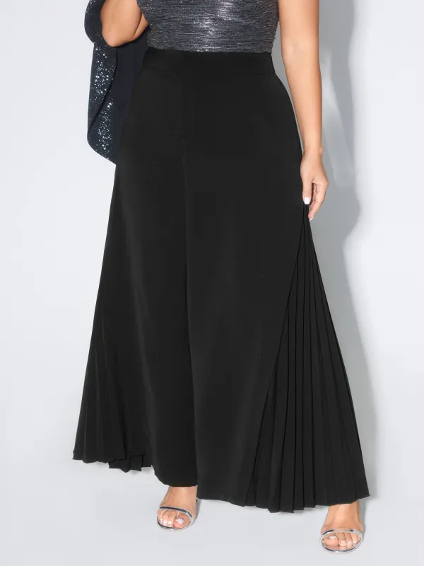 Pleated Side Wide-Leg Pants made by Bloomchic