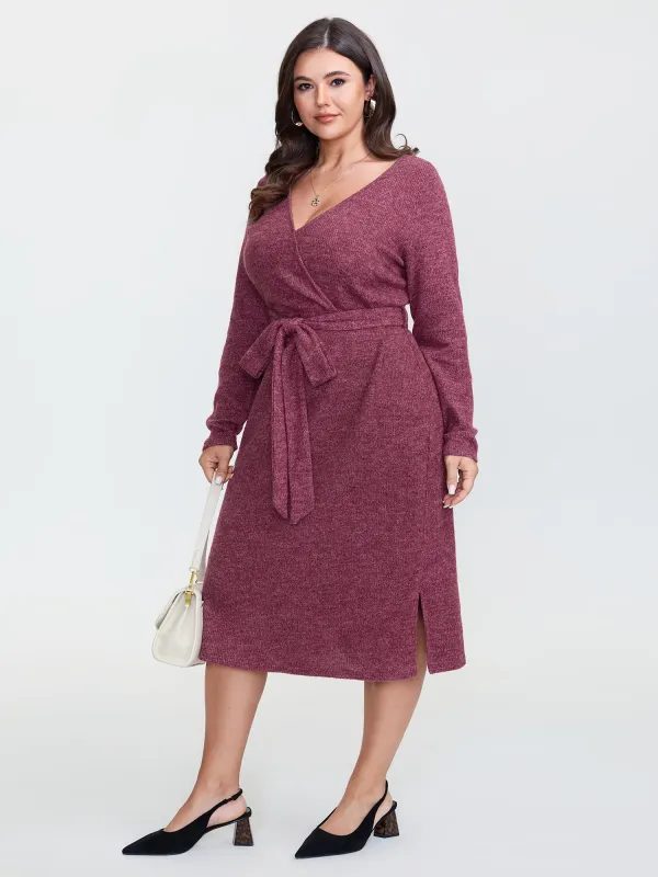 Supersoft Color Blend Knit Belted Midi Dress sold by Bloomchic