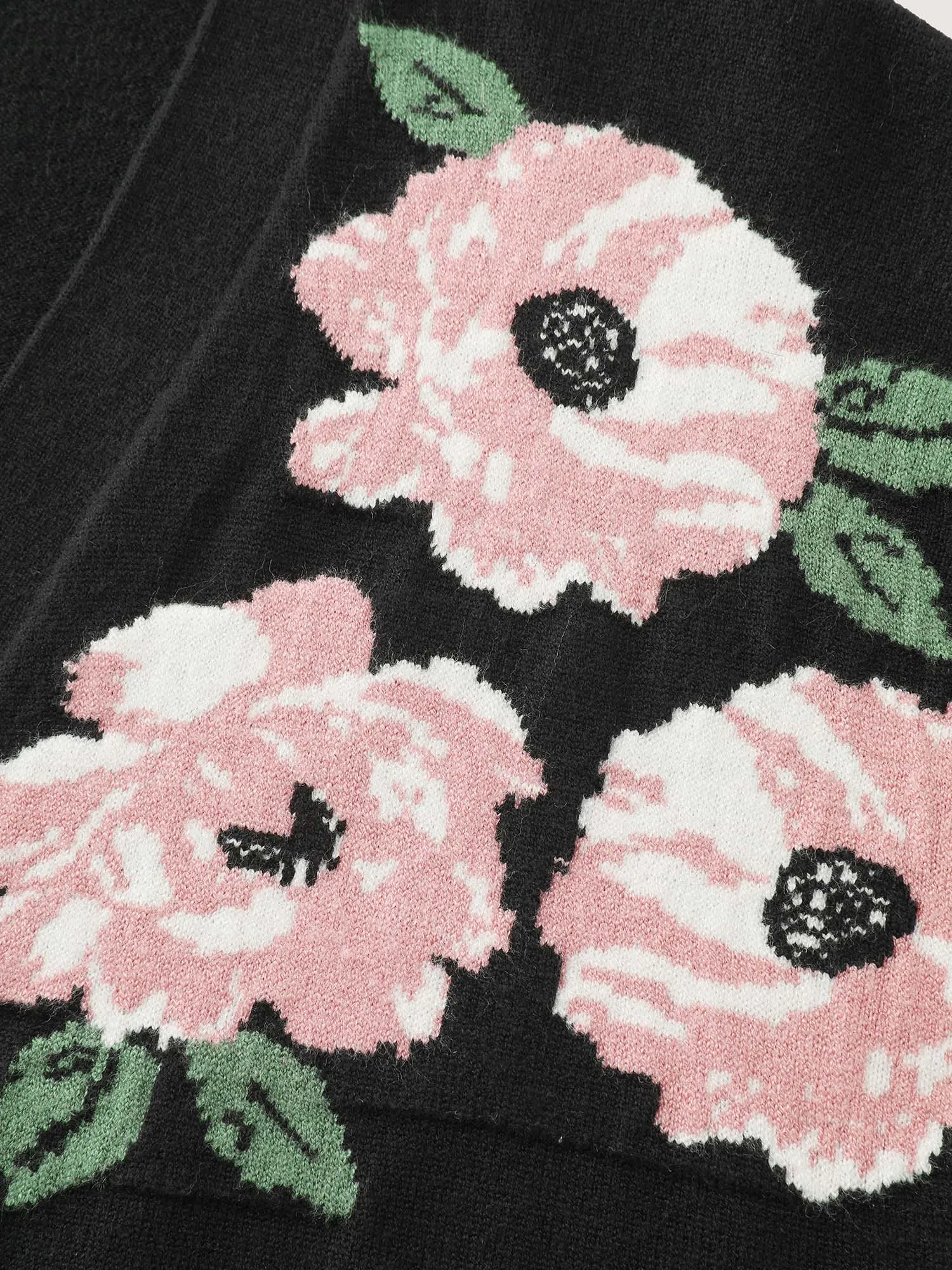 Floral Jacquard Pattern Pockets Knit Cardigan sold by Bloomchic product image thumbnail 5