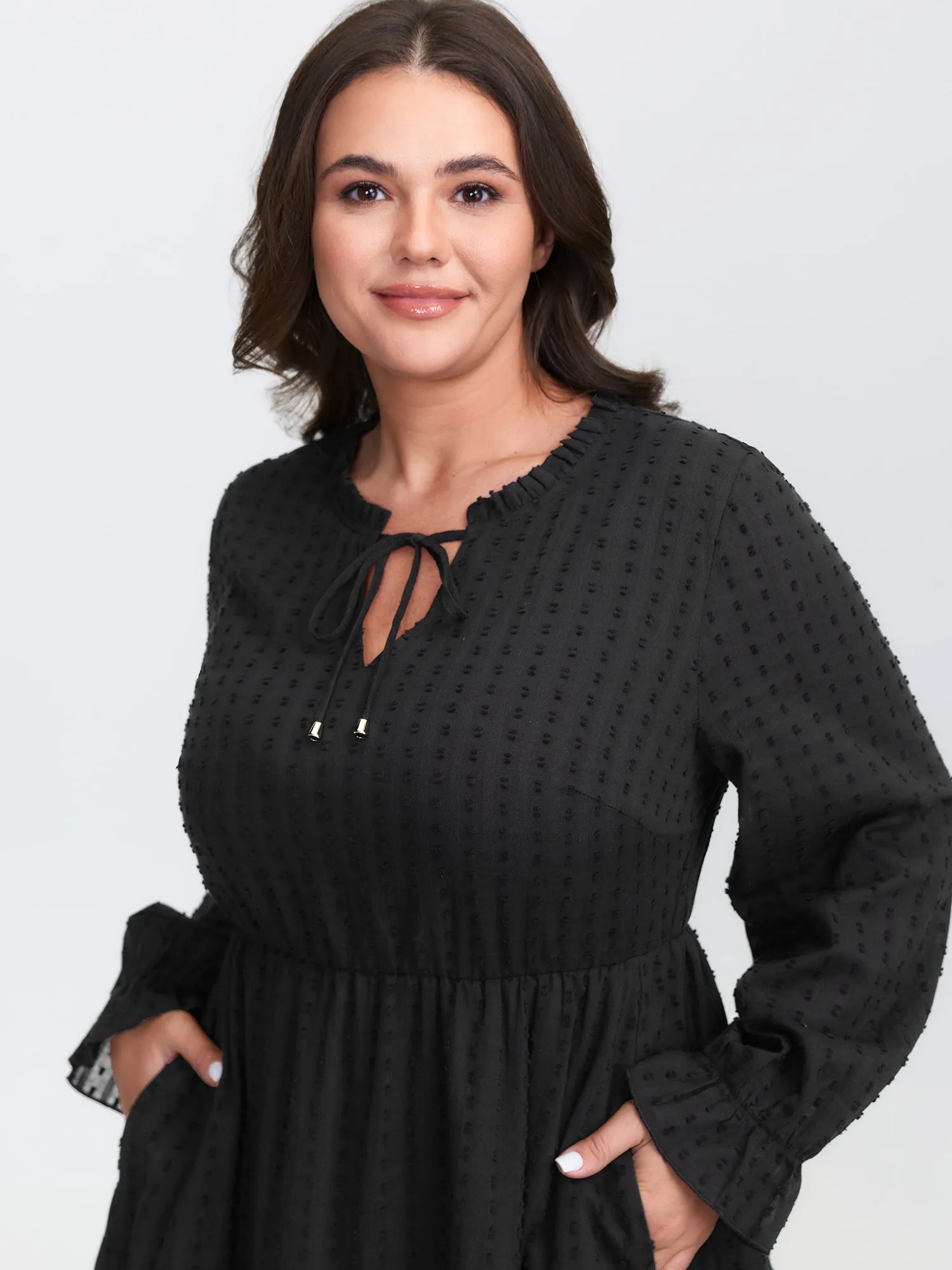 Ruffled Tiered Drawstring Neckline Maxi Dress sold by Bloomchic product image thumbnail 2