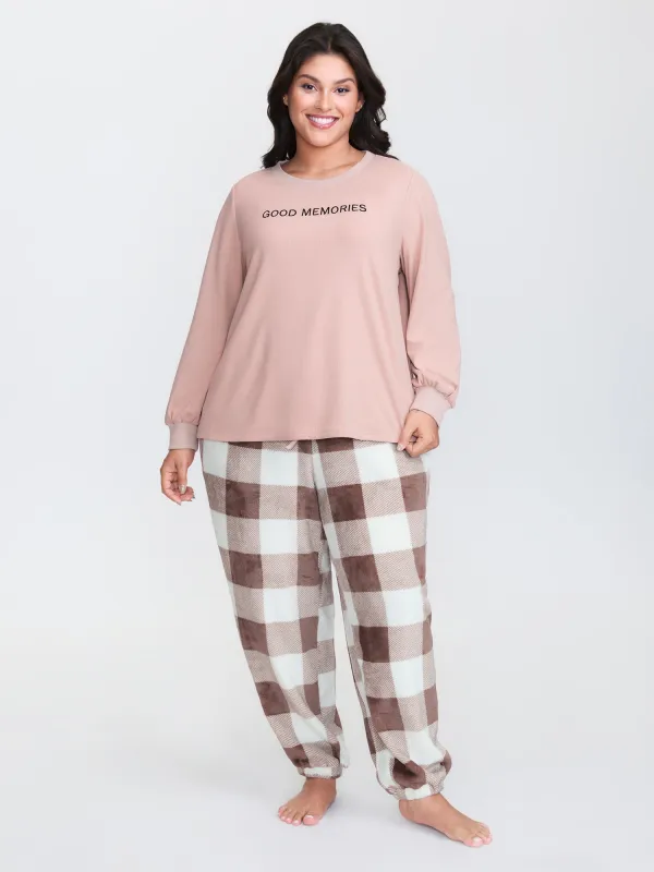 Textured Embroidered Color Contrast Lounge Set sold by Bloomchic