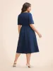 Solid Square Neck Pleated Midi Dress sold by Bloomchic