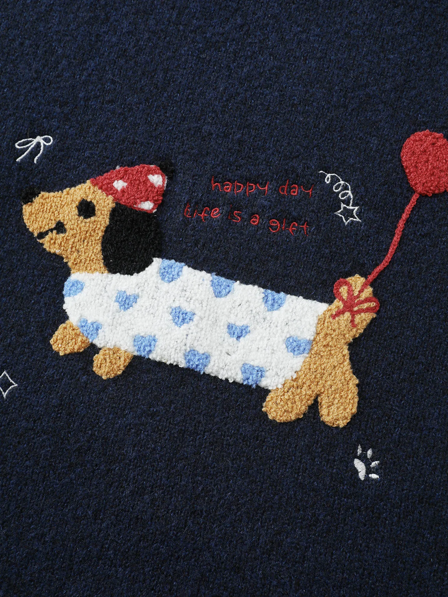 Happy Day Embroidered Motif Drop Shoulder Pullover sold by Bloomchic product image thumbnail 5