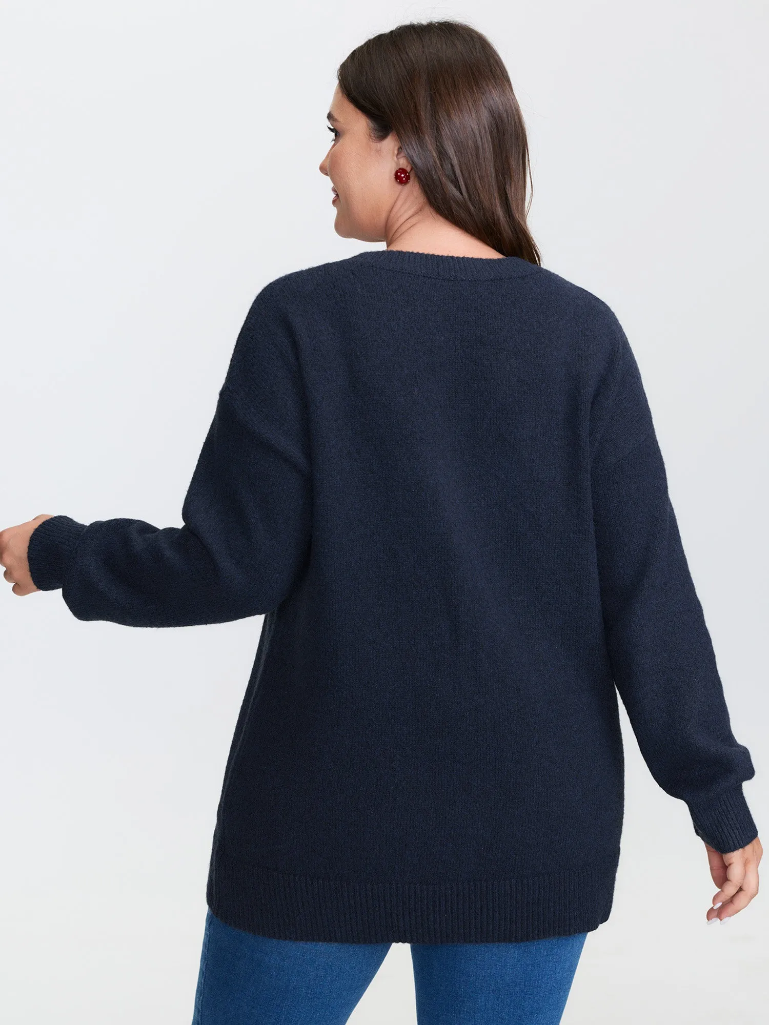 Happy Day Embroidered Motif Drop Shoulder Pullover sold by Bloomchic product image thumbnail 4