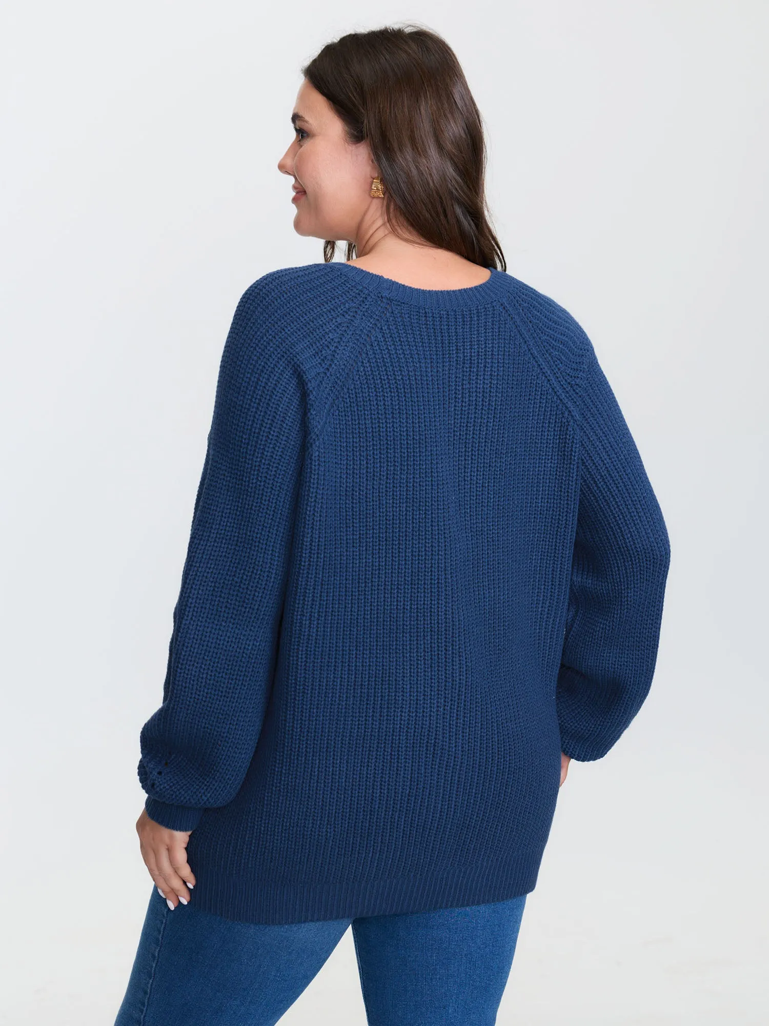 Textured Lace Cut-Out Shoulder Pullover sold by Bloomchic product image thumbnail 4