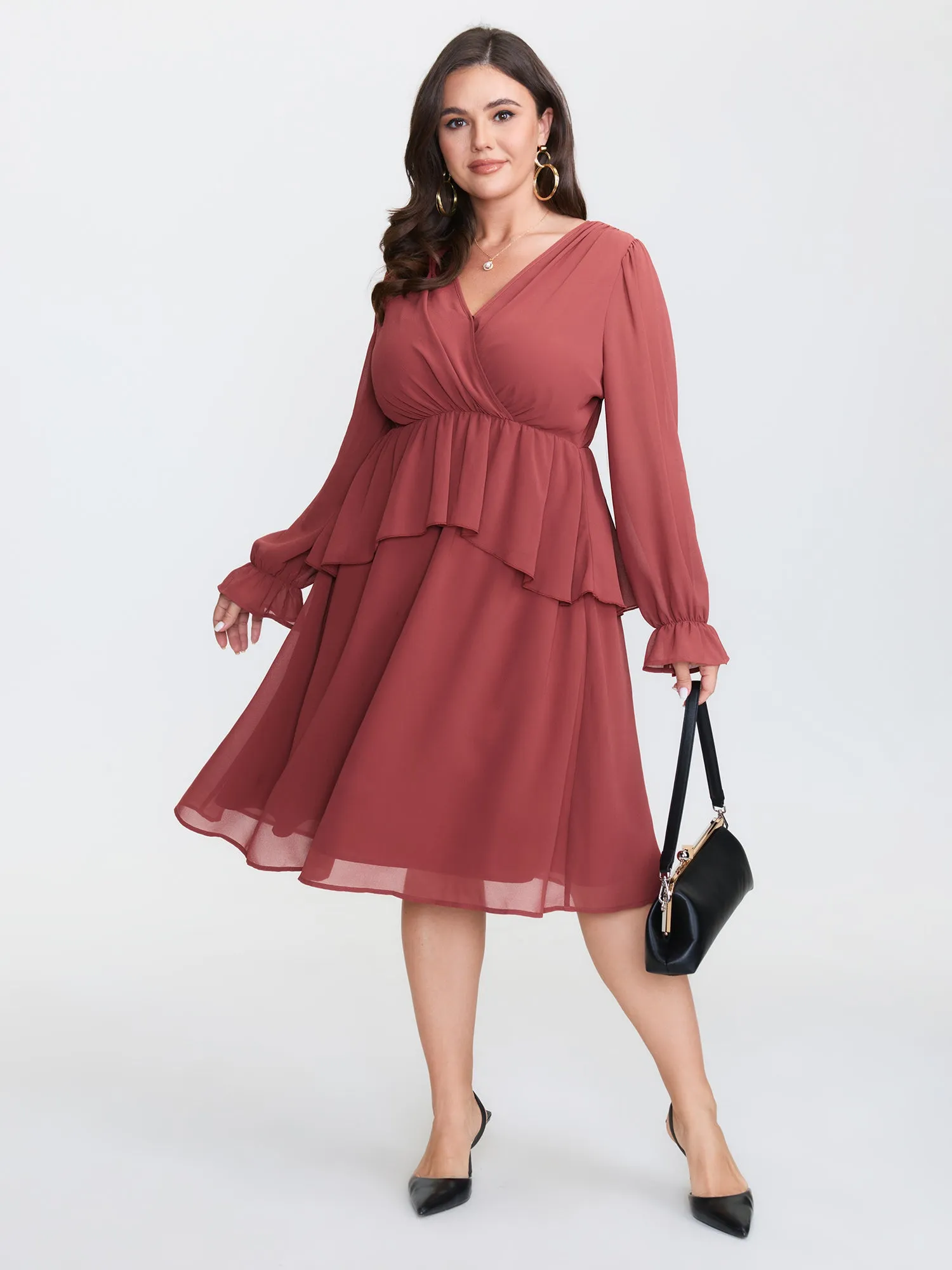 Sheer Stretchy Waist Layered Midi Dress sold by Bloomchic