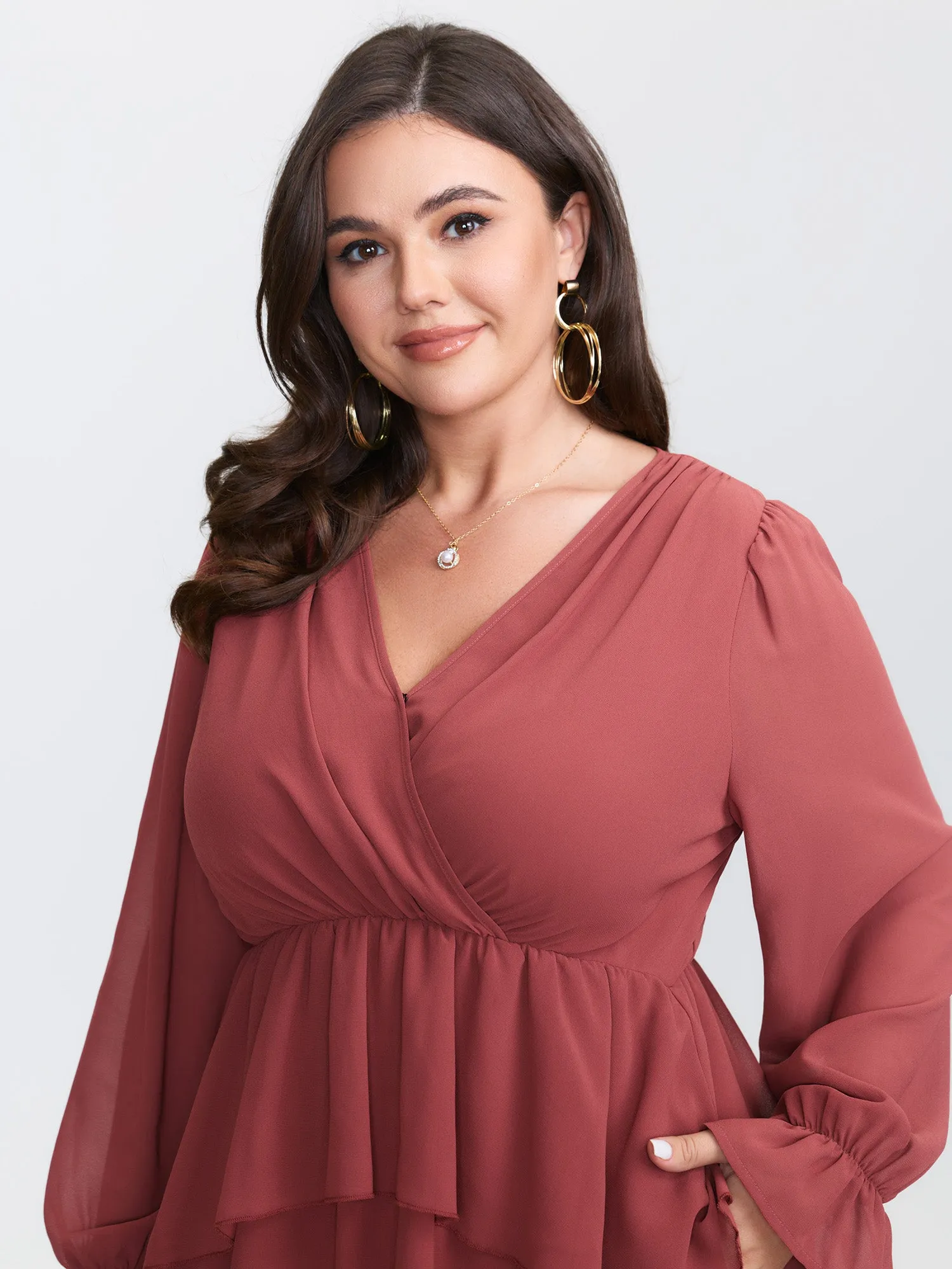 Sheer Stretchy Waist Layered Midi Dress sold by Bloomchic product image thumbnail 3