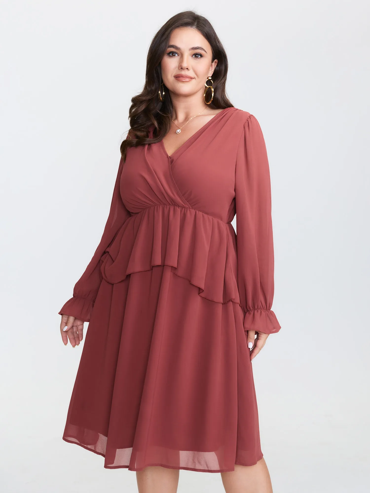 Sheer Stretchy Waist Layered Midi Dress sold by Bloomchic product image thumbnail 2