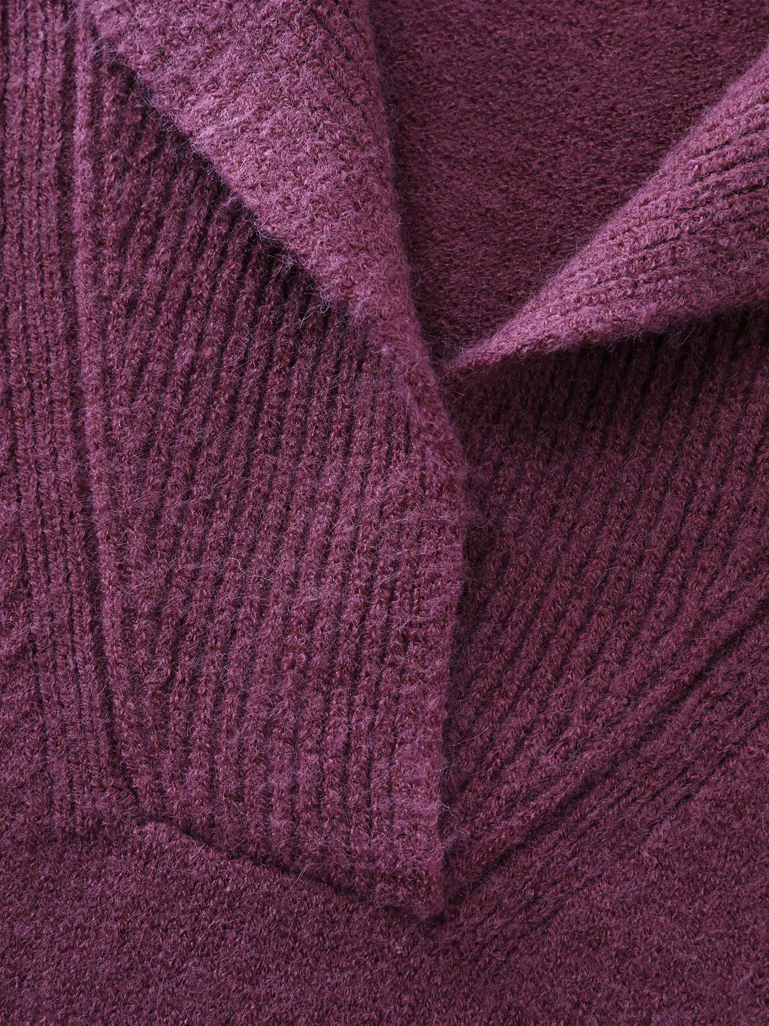 Polo Collar Ribbed Plain Sweater Dress sold by Bloomchic product image thumbnail 5