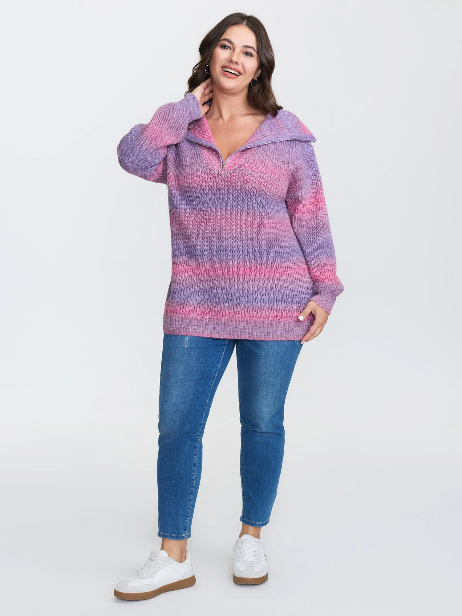 Colorful Striped Textured Polo Pullover sold by Bloomchic product image thumbnail 3