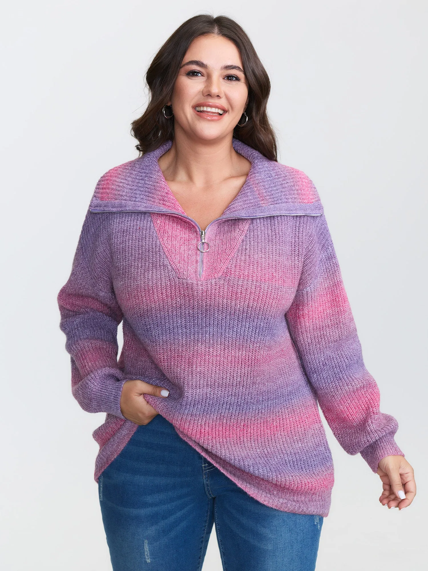 Colorful Striped Textured Polo Pullover sold by Bloomchic