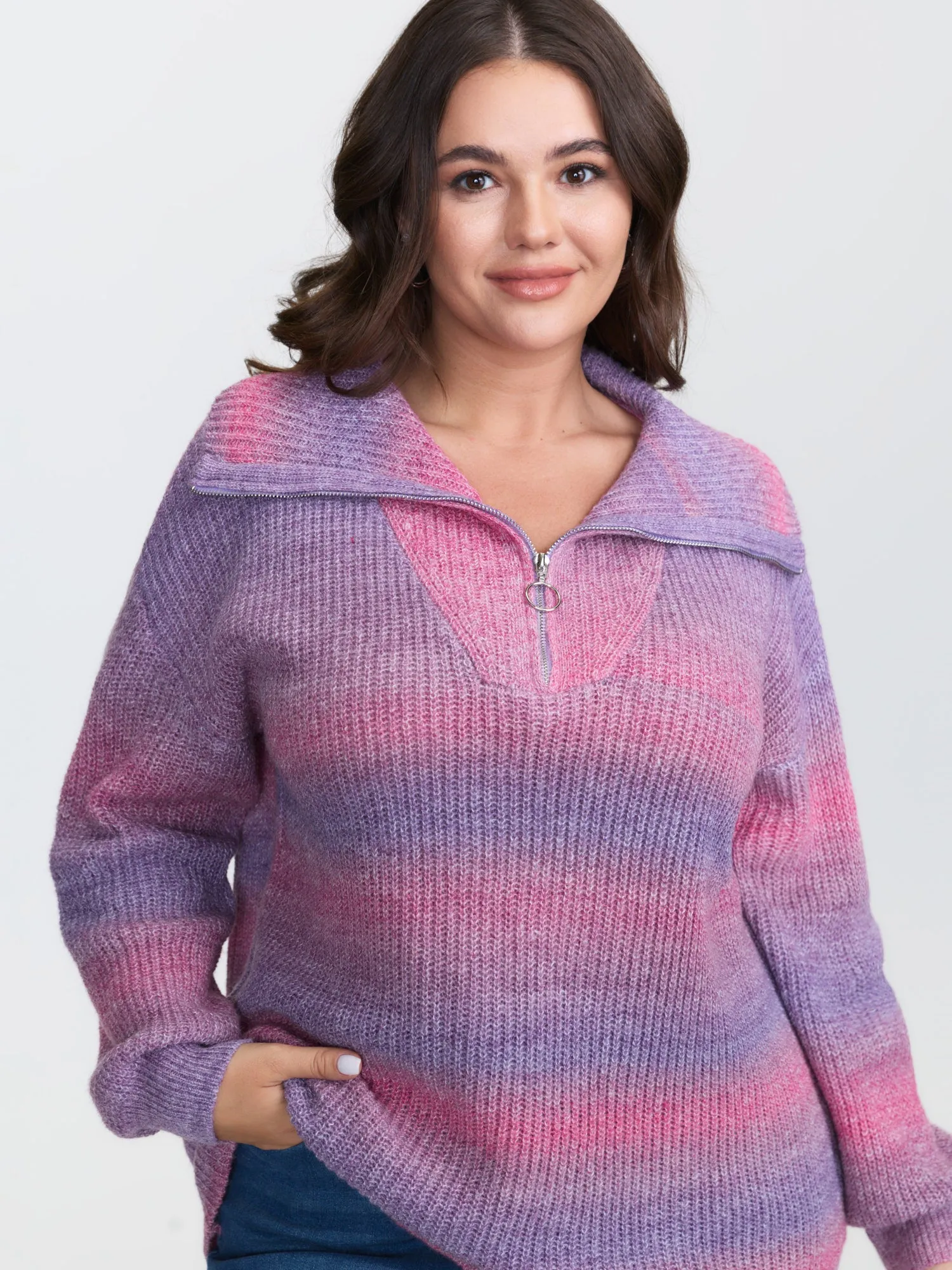 Colorful Striped Textured Polo Pullover sold by Bloomchic product image thumbnail 4