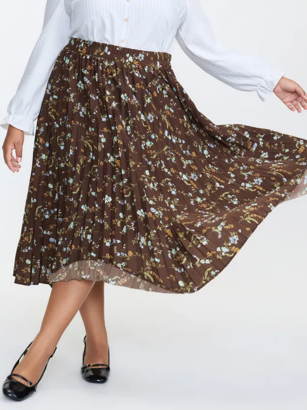 Vintage Floral Pleated Maxi Skirt sold by Bloomchic