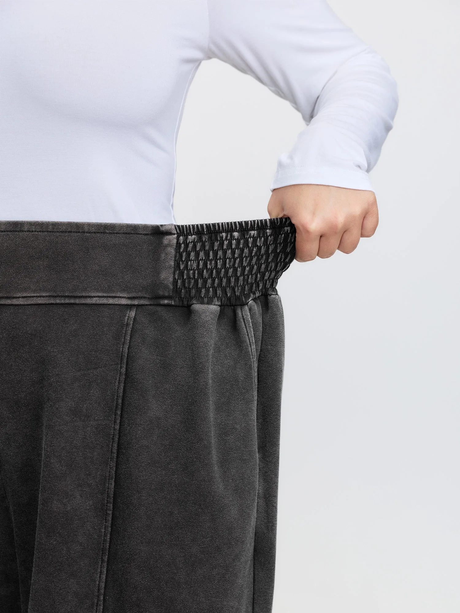 Stretchy Vintage Wash Wide-Leg Pants sold by Bloomchic product image thumbnail 4