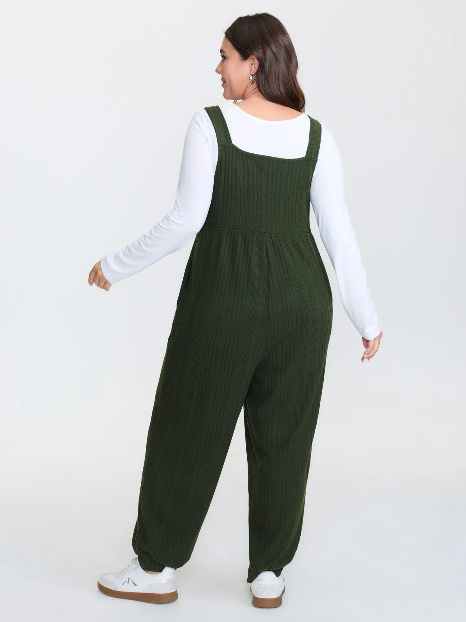 Ribbed Pockets Overall Straps Jumpsuit sold by Bloomchic product image thumbnail 4