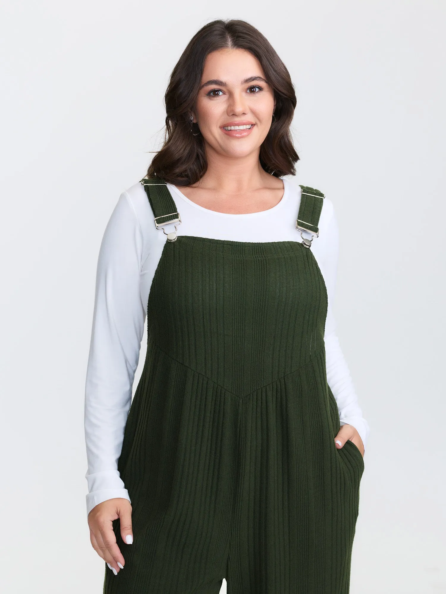 Ribbed Pockets Overall Straps Jumpsuit sold by Bloomchic product image thumbnail 3