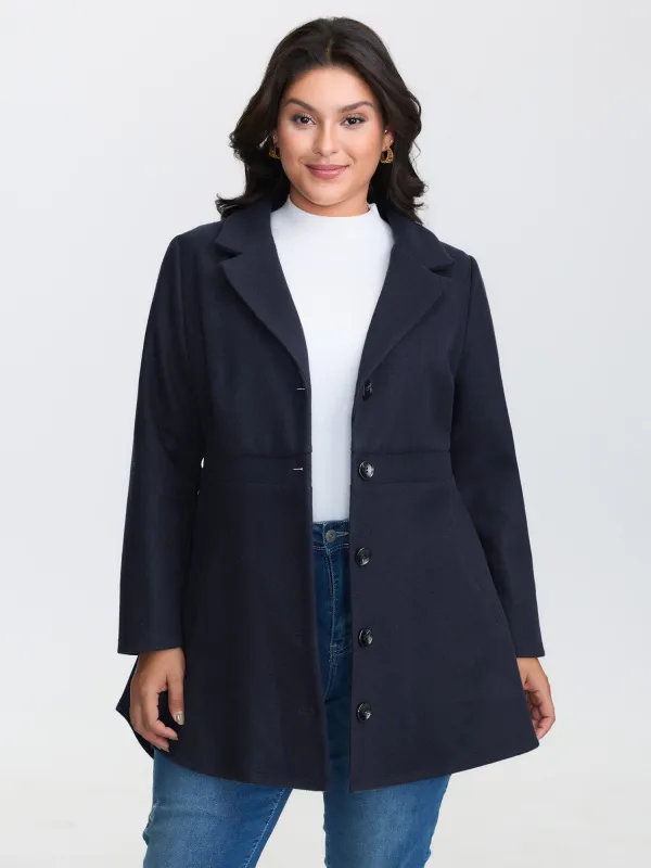 Cinched-Flared High-Low Hem Jacket sold by Bloomchic