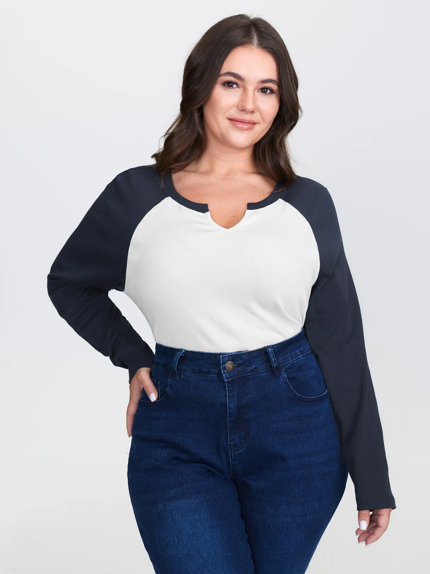 Pure Cotton Ribbed Color Contrast T-Shirt sold by Bloomchic