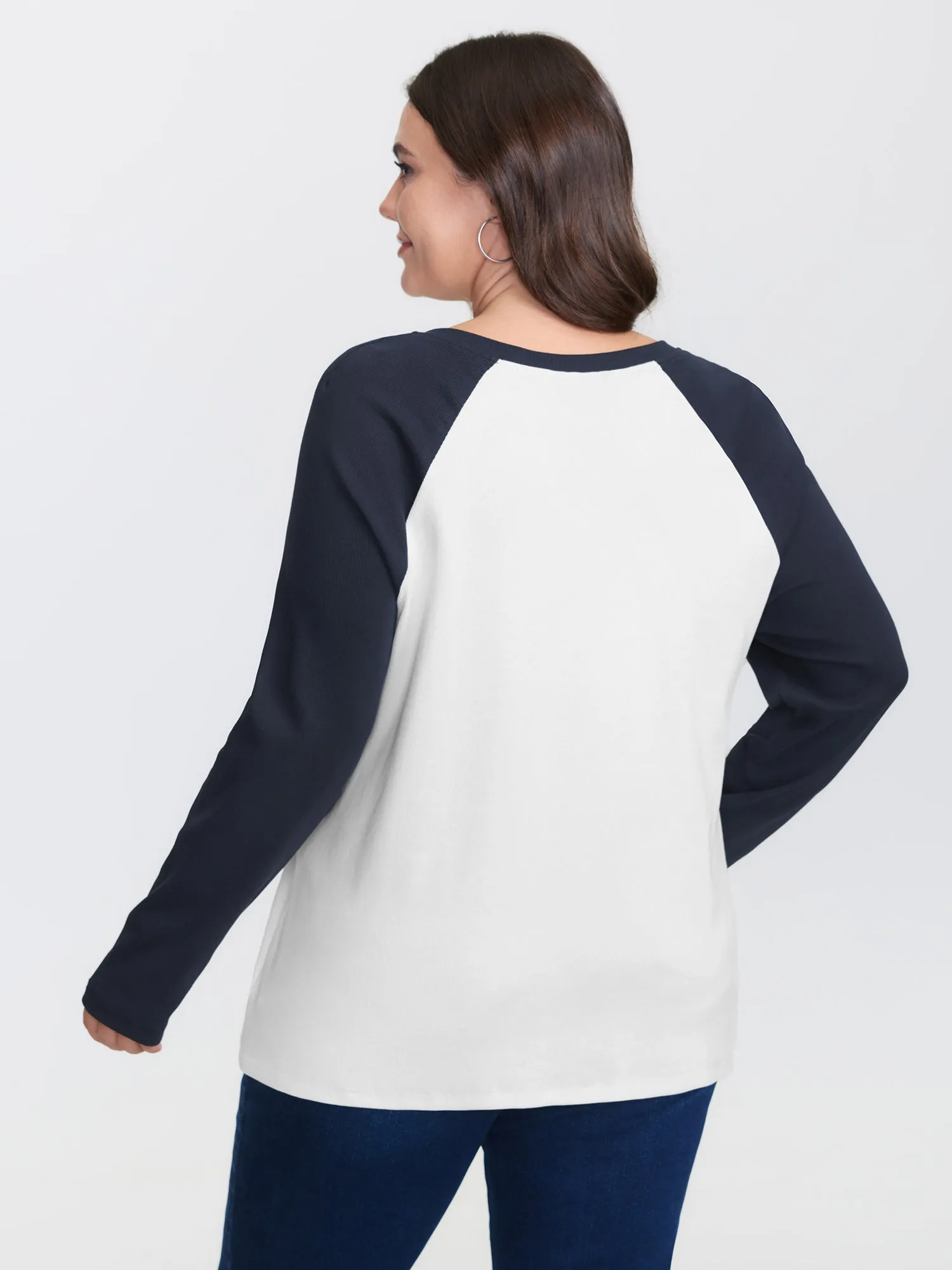 Pure Cotton Ribbed Color Contrast T-Shirt sold by Bloomchic product image thumbnail 5