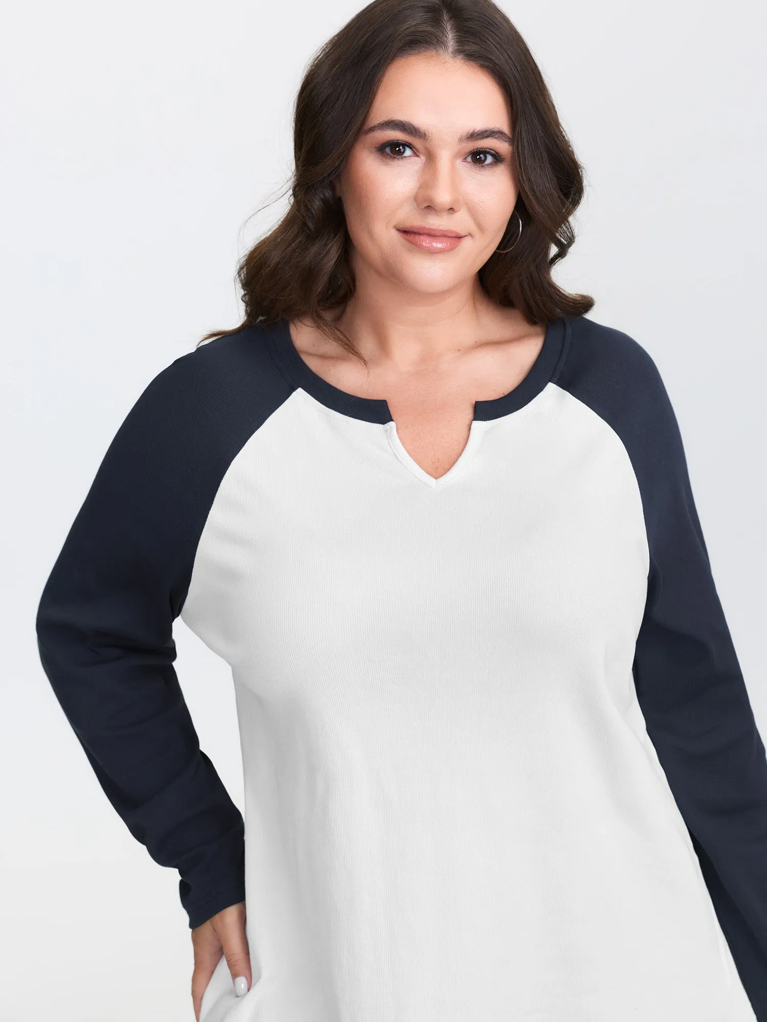 Pure Cotton Ribbed Color Contrast T-Shirt sold by Bloomchic product image thumbnail 3