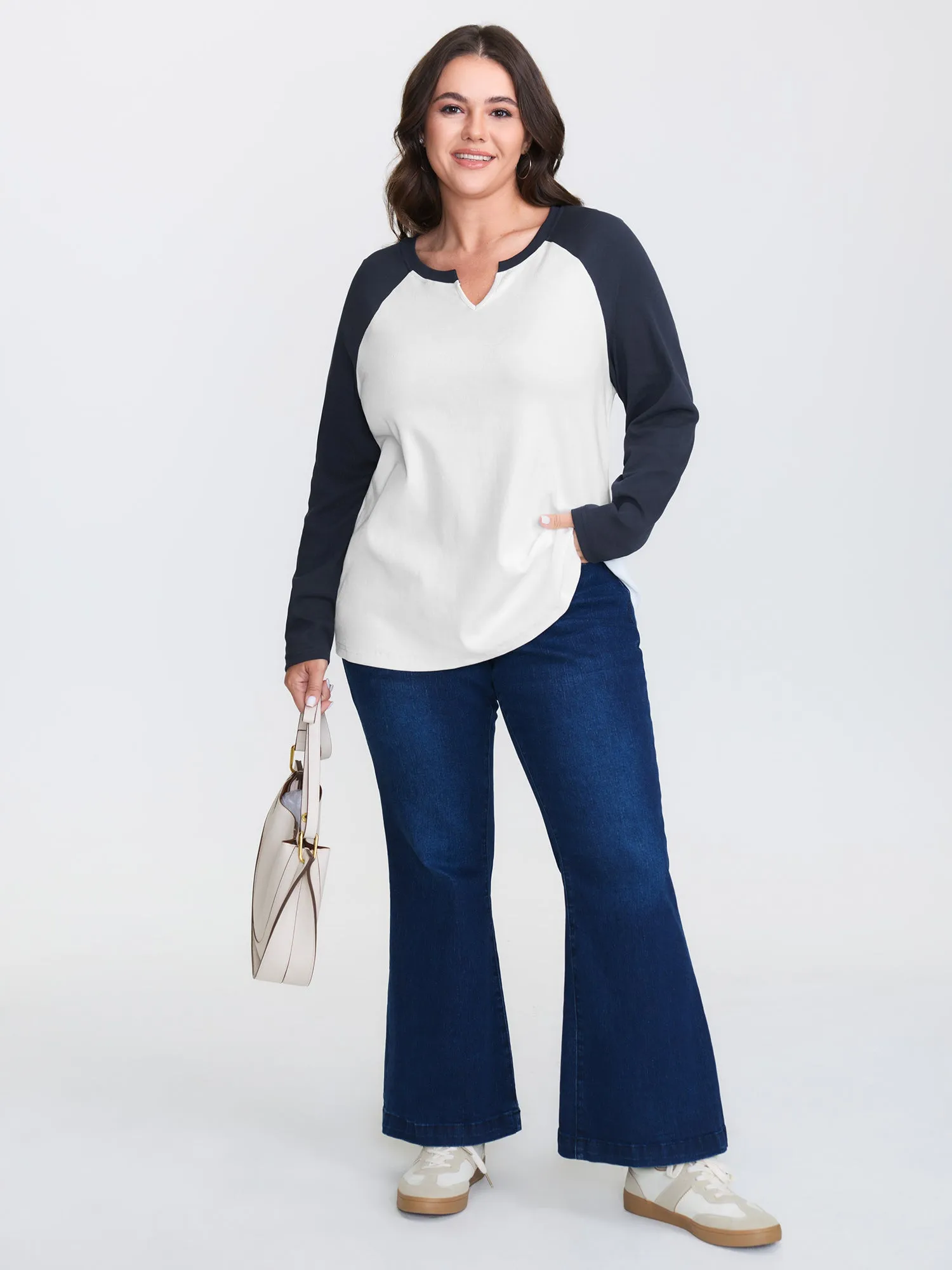 Pure Cotton Ribbed Color Contrast T-Shirt sold by Bloomchic product image thumbnail 4