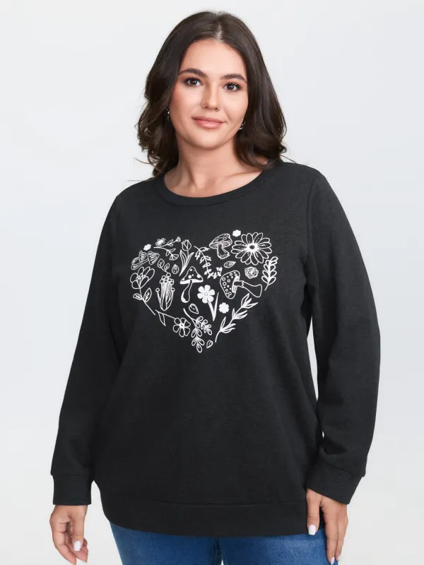 Floral Heart Pattern Vintage Sweatshirt sold by Bloomchic