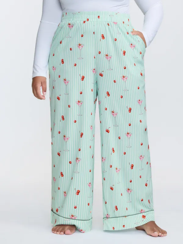 Cherry Print Stretchy Waistband Cozy-Fit Lounge Bottoms sold by Bloomchic