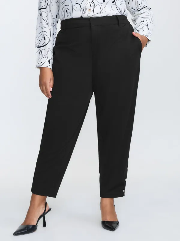 Stretchy Adjustable Fit Button Hem Pants sold by Bloomchic