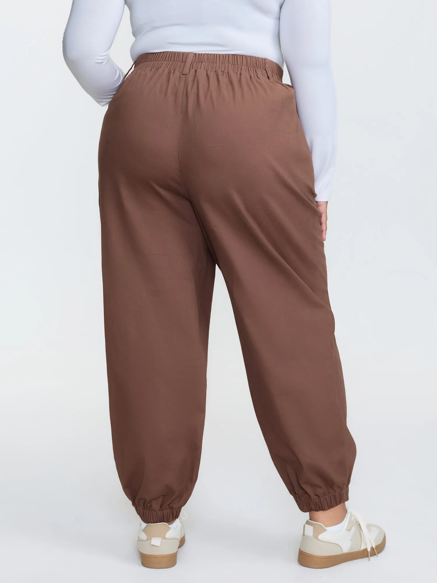 Stretchy Back Waist Cuffed Pocket Pants sold by Bloomchic product image thumbnail 5