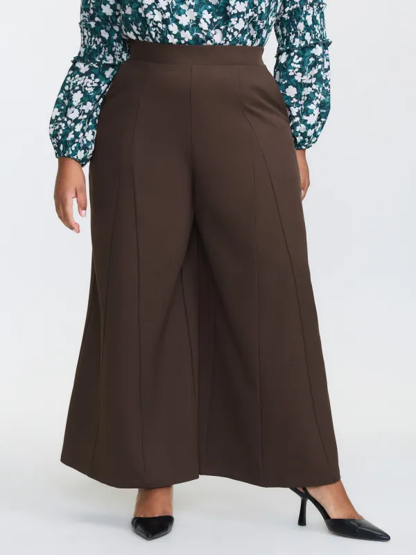 Side Seam Pockets Stretchy Waist Wide-Leg Pants made by Bloomchic