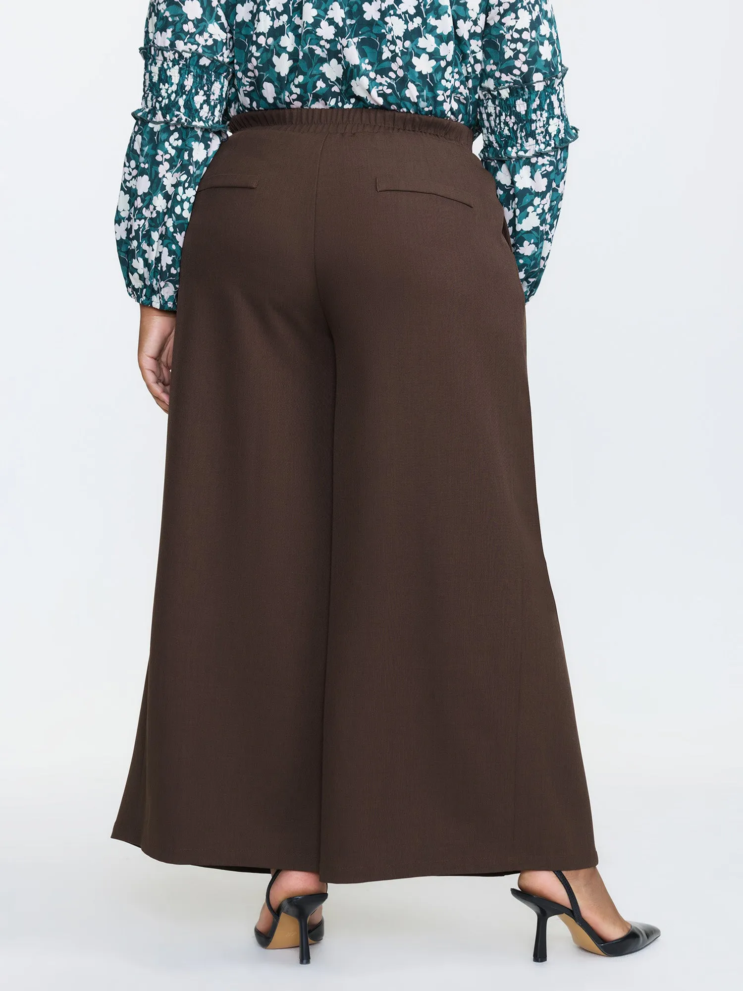 Side Seam Pockets Stretchy Waist Wide-Leg Pants sold by Bloomchic product image thumbnail 4