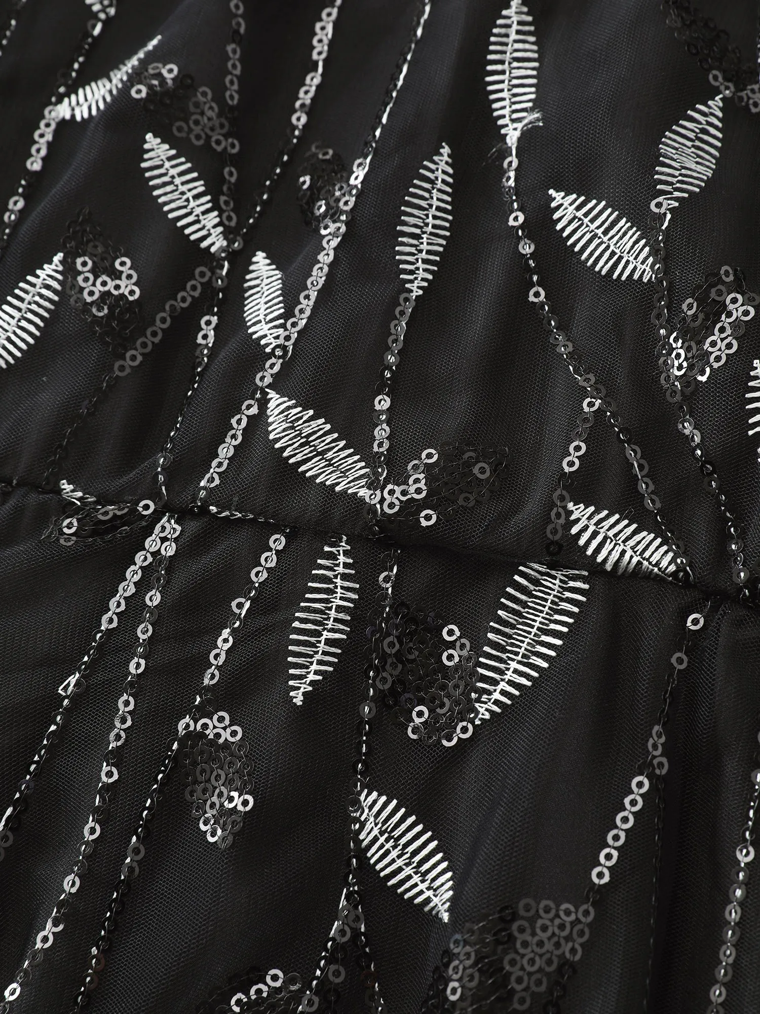 Leafy Print Sheer Sleeve V-Neck Midi Dress sold by Bloomchic product image thumbnail 5