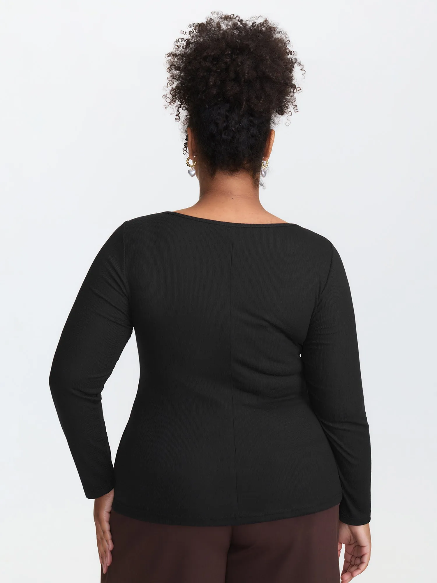 Ribbed Button Front Color Contrast Knit Top sold by Bloomchic product image thumbnail 4