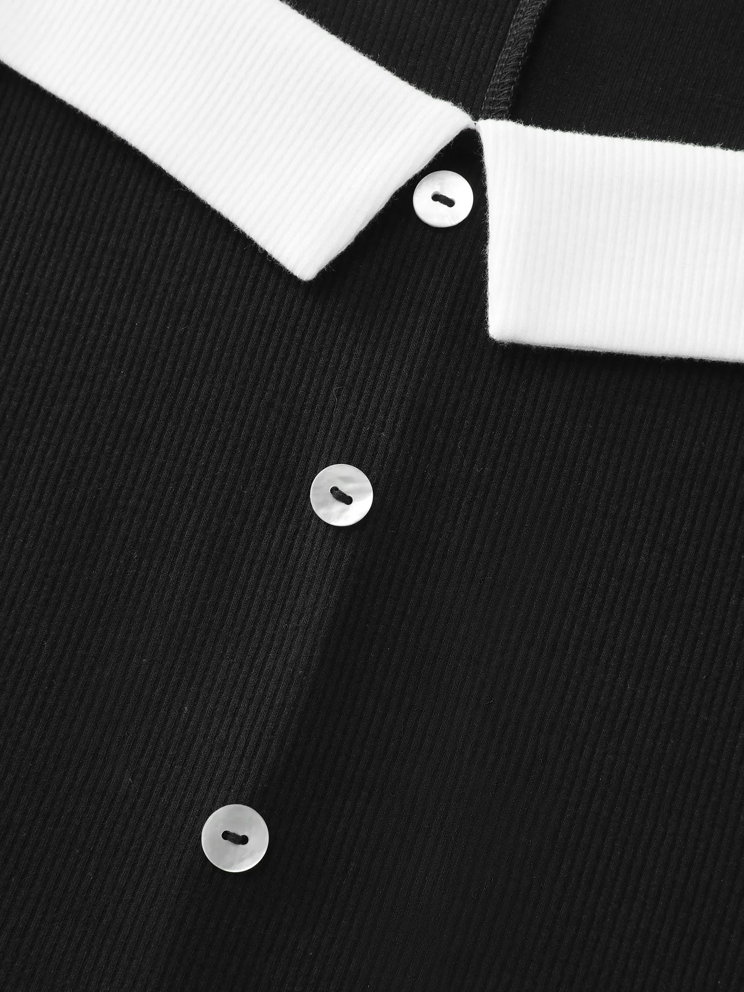 Ribbed Button Front Color Contrast Knit Top sold by Bloomchic product image thumbnail 5