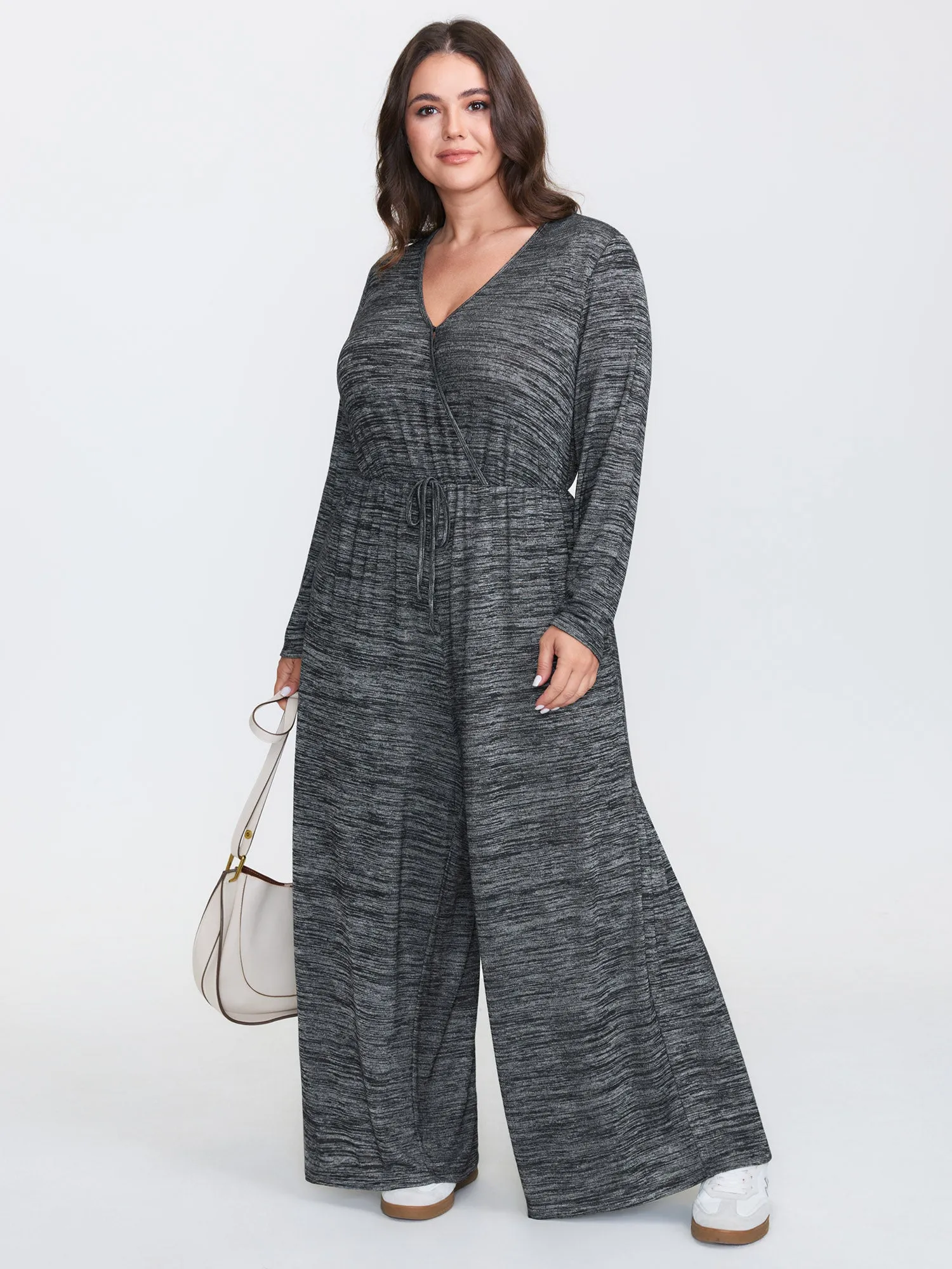 Supersoft Heather Drawstring Comfy Jumpsuit sold by Bloomchic product image thumbnail 4