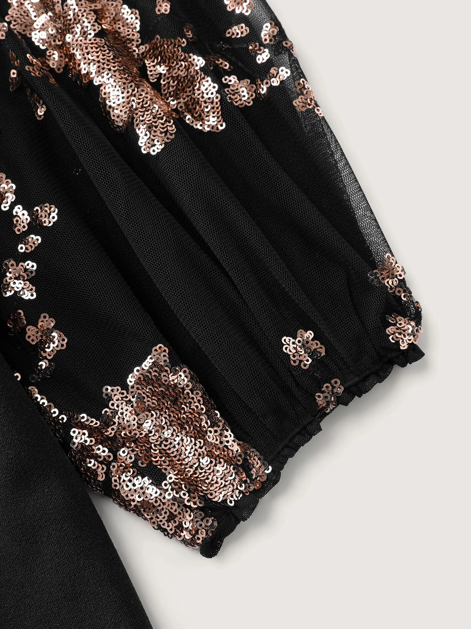 Floral Print Sheer Contrast Midi Dress sold by Bloomchic product image thumbnail 5