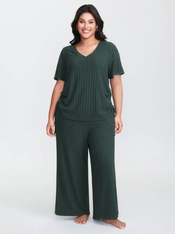 Textured Stretchy Adjustable Tie Lounge Set sold by Bloomchic