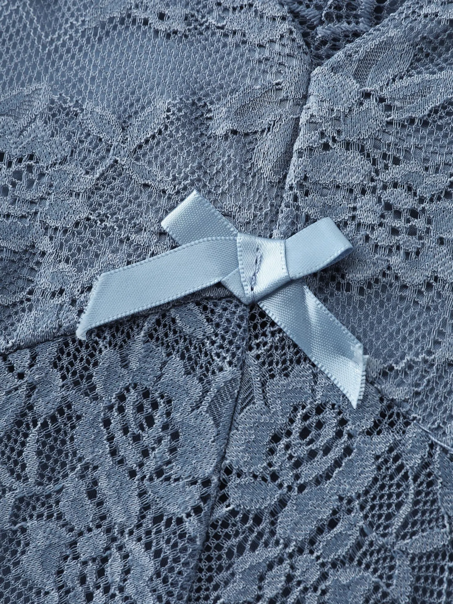 Satin Lace Detail Lounge Dress sold by Bloomchic product image thumbnail 5