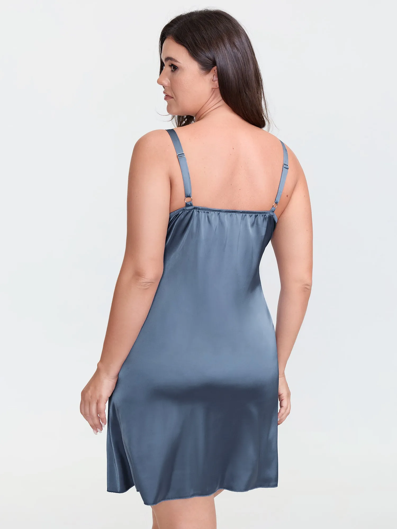 Satin Lace Detail Lounge Dress sold by Bloomchic product image thumbnail 4