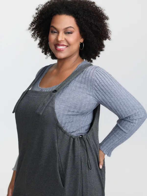 Stretchy Solid Adjustable Overall Jumpsuit sold by Bloomchic