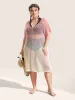 Deep V Neck Ombre Tie Dye Swim Cover Up sold by Bloomchic