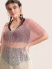 Deep V Neck Ombre Tie Dye Swim Cover Up sold by Bloomchic