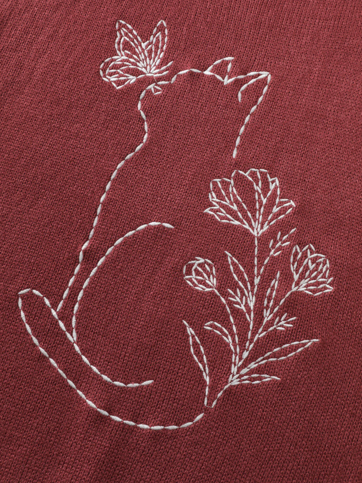 Cat Pattern Embroidery Pullover sold by Bloomchic product image thumbnail 5