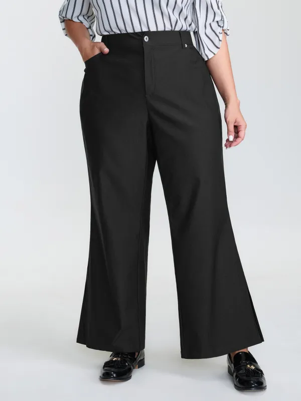 Stretchy Split Hem Bootcut Pants made by Bloomchic