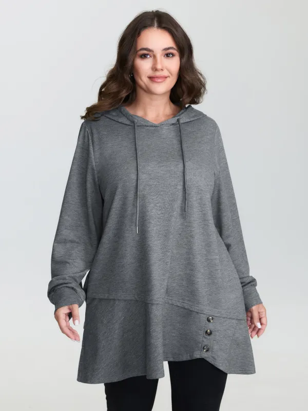 2-In-1 Ruffled Hem Tunic Hoodie made by Bloomchic
